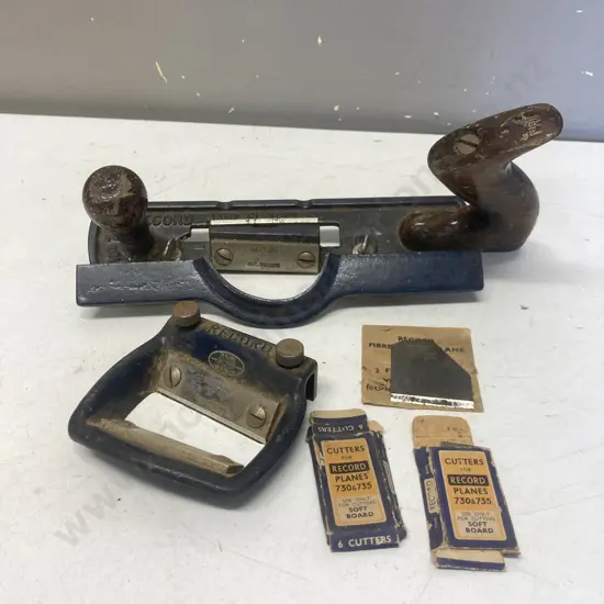 Vintage Record No. 735 Combined Hard & Softboard Plane With Cutters - England (1955-1980)