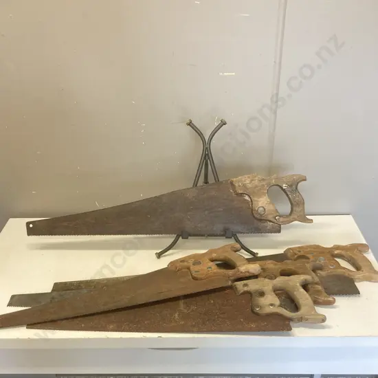 Lot of 5 DISSTON Handsaws
