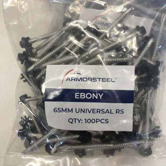 New Ebony 65mm Universal Roofing Screws - 5 x Packs of 100