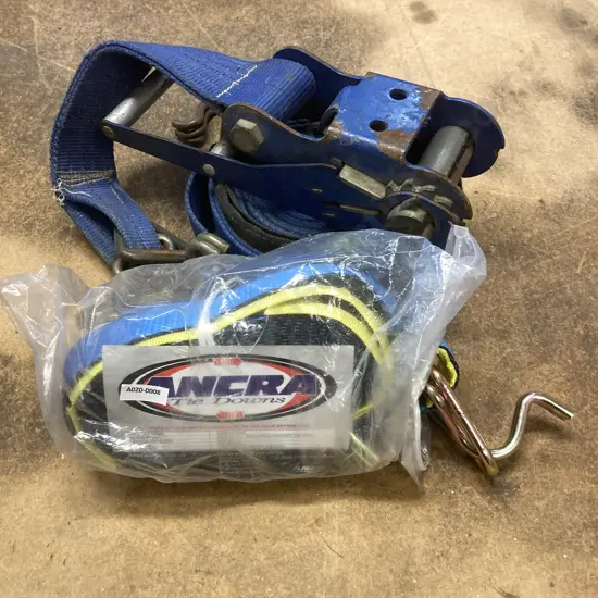New ANCRA Tie Downs - 50mm x 9m Industrial Ratchet Tiedown 2500Kg & A Spanset Rachet Tiedown