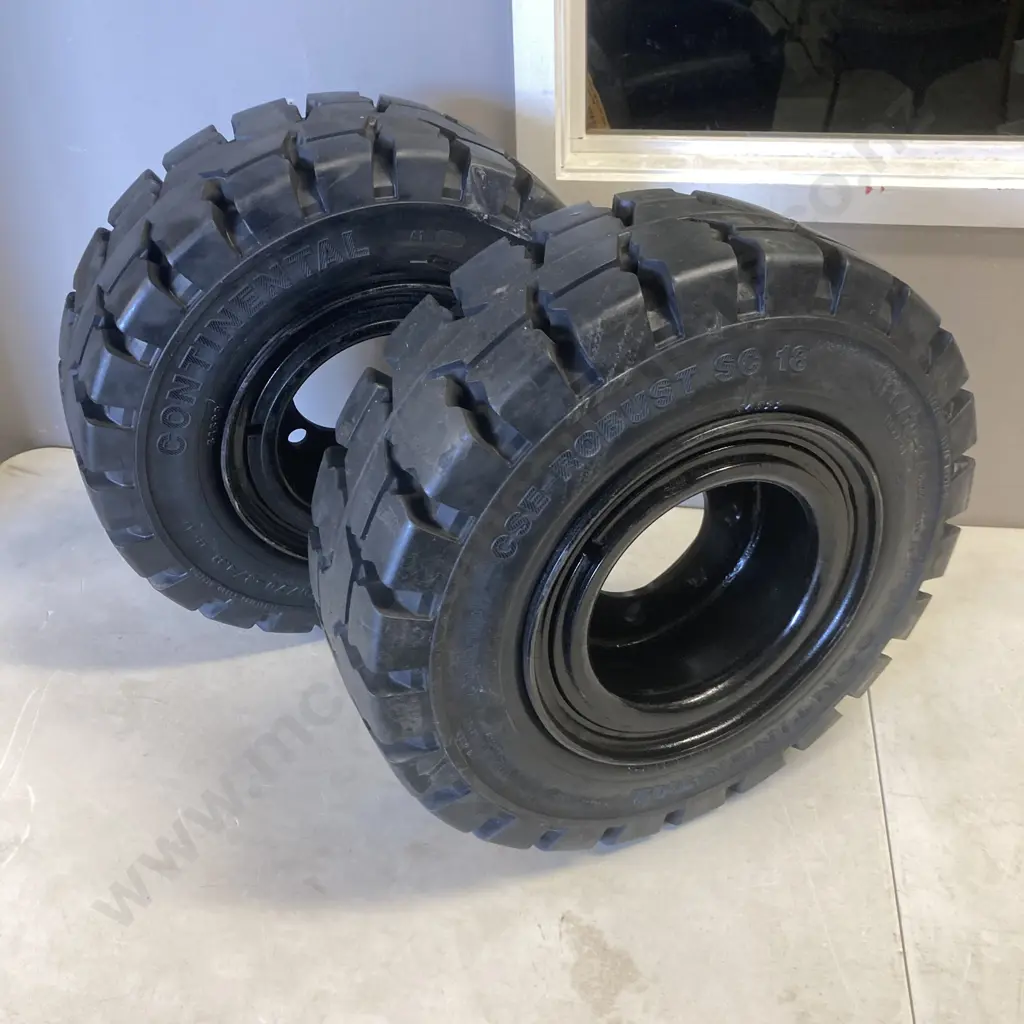 Pair of Wheels - Continental 180/70-8 CSE Robust SC18 S (Solid Rubber Specialty/Industrial Tyres) Image 1++