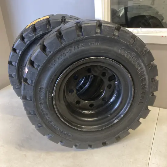 Pair of Wheels - Continental 180/70-8 CSE Robust SC18 S (Solid Rubber Specialty/Industrial Tyres)