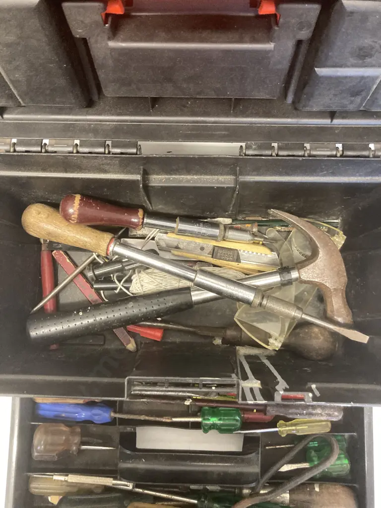 Black & Decker Plastic Toolbox - Screwdrivers & Allen Keys, Hammer Etc Image 1++