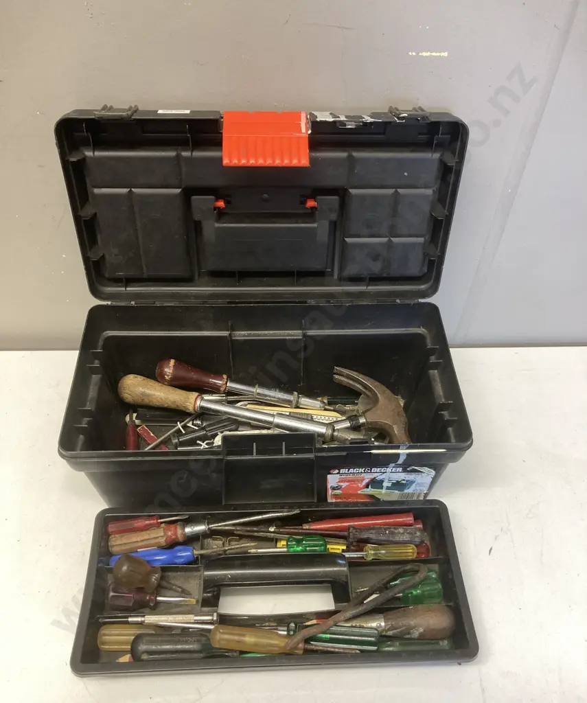Black & Decker Plastic Toolbox - Screwdrivers & Allen Keys, Hammer Etc Image 1++
