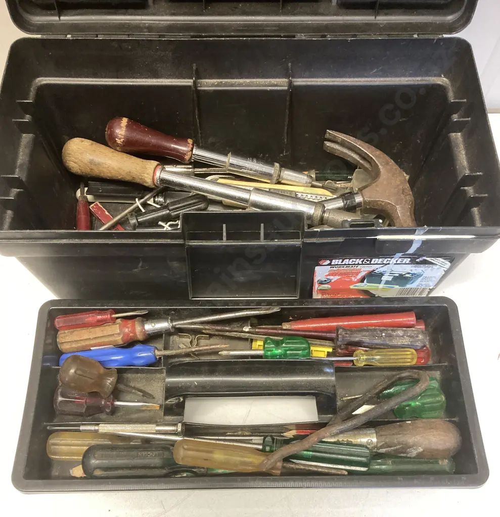 Black & Decker Plastic Toolbox - Screwdrivers & Allen Keys, Hammer Etc Image 1++