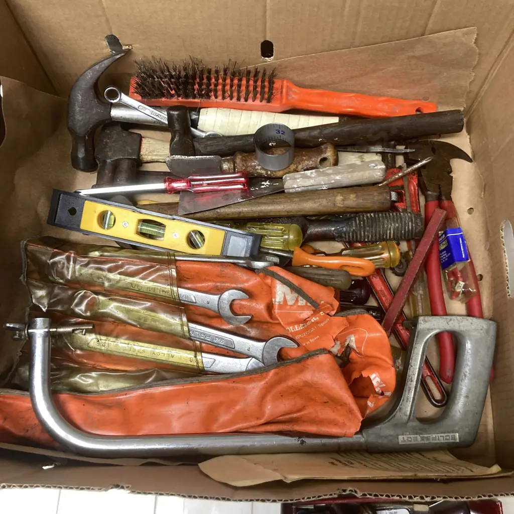 Tools, Hardware In Drawer Unit, Spanners In Pouch Etc Image 1++