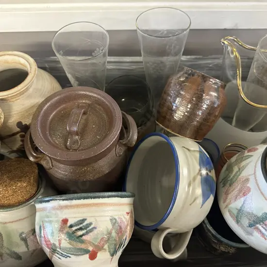 Assorted Pottery & Glass Items