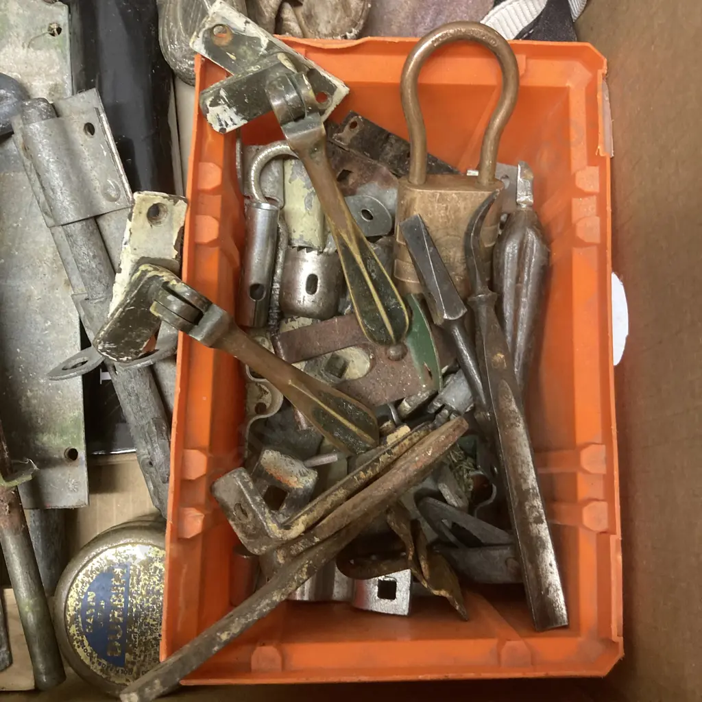 Box Lot Gloves, Brass Window latches, Hardware, Gate Latches Etc Image 1++
