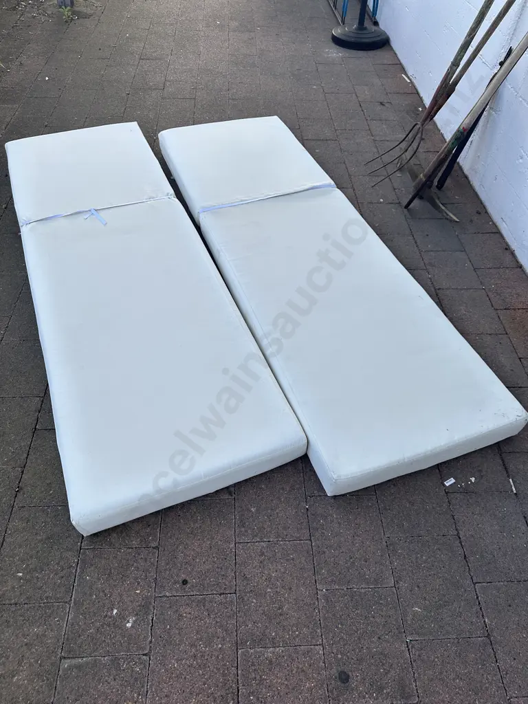 Pair of Cream Sun Lounger Squabs Image 1++