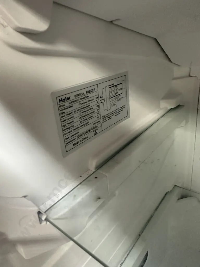Haier 258 Litre Vertical Freezer Model HVF260SS2 (No Handles) Image 1++