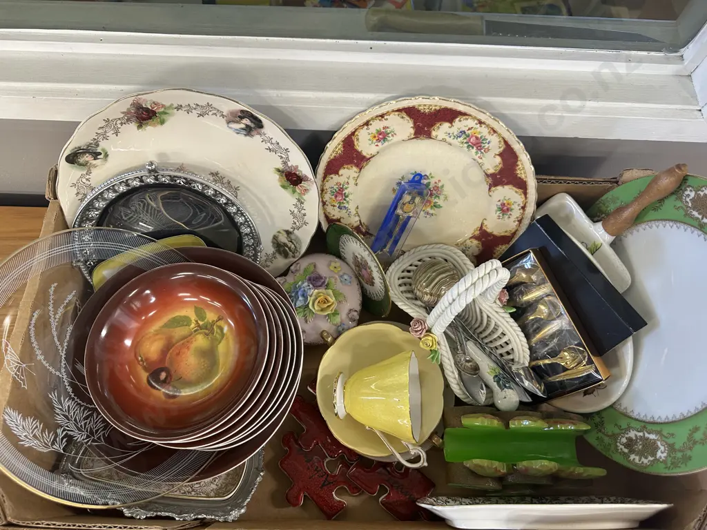 Assorted China & Glass Items - Limoges, Plates, Spoon Etc Image 1++