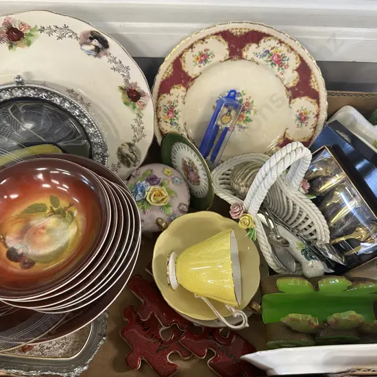 Assorted China & Glass Items - Limoges, Plates, Spoon Etc