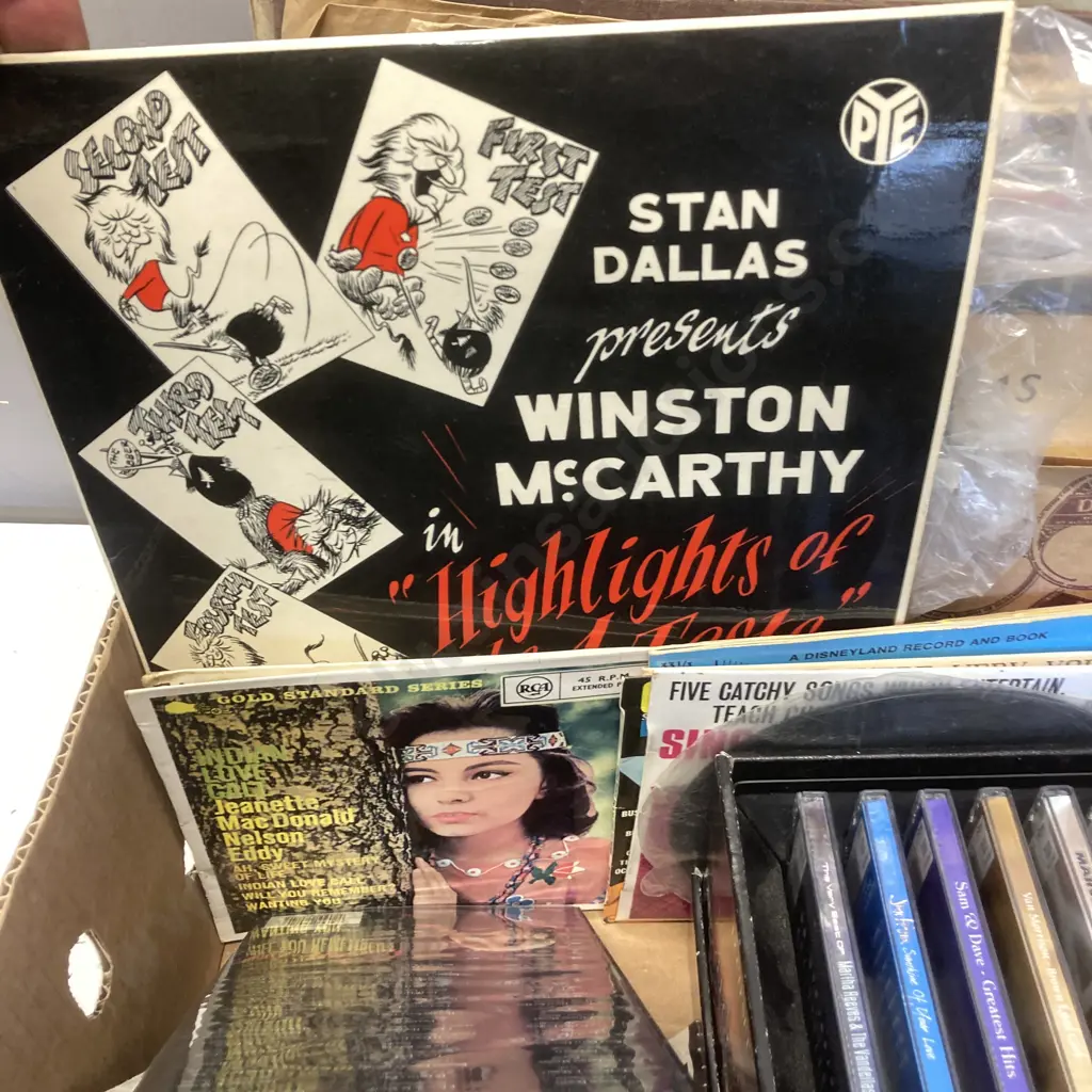 Box Lot 45s, LPs, CDs Etc - Noddy 45s, McCarthy Test Highlights, Solid Gold Etc Image 1++