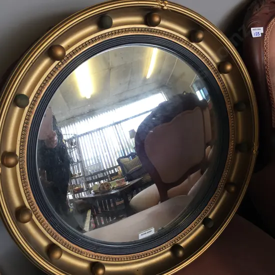 Mid Century Vintage Atsonea England Convex Mirror. 47 x 5cm (As Found Condition)
