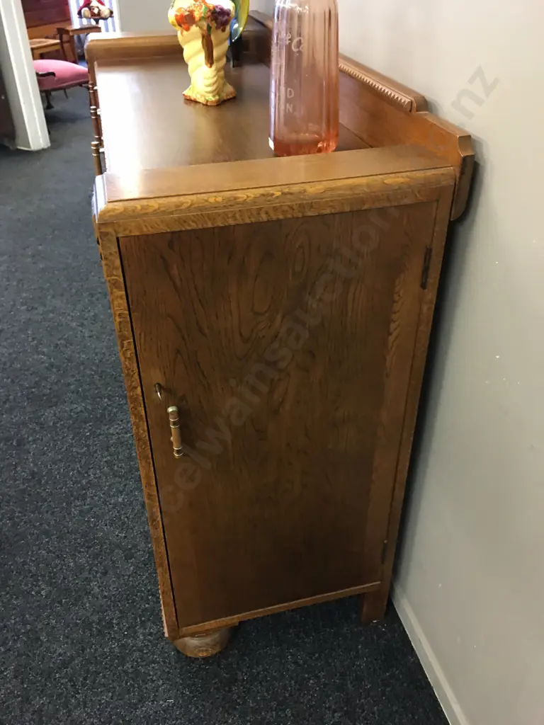 Mid Century Art Deco Sideboard, Lined Cutlery Drawer, Original Handles,4 Door (2 On Side) With Keys. H105 W137 D48cm Image 1++