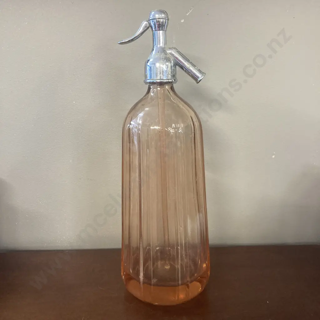 C.L. Innes & Co Ltd  Auckland Hamilton Pyramid Shaped Apricot Coloured Soda Syphon c1936? Image 1++