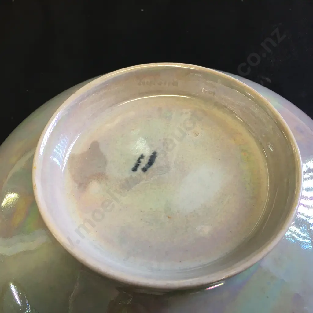 A Ruskin Pottery Lustre Bowl Dated 1921. 9.5 x 22.5cm Image 1++