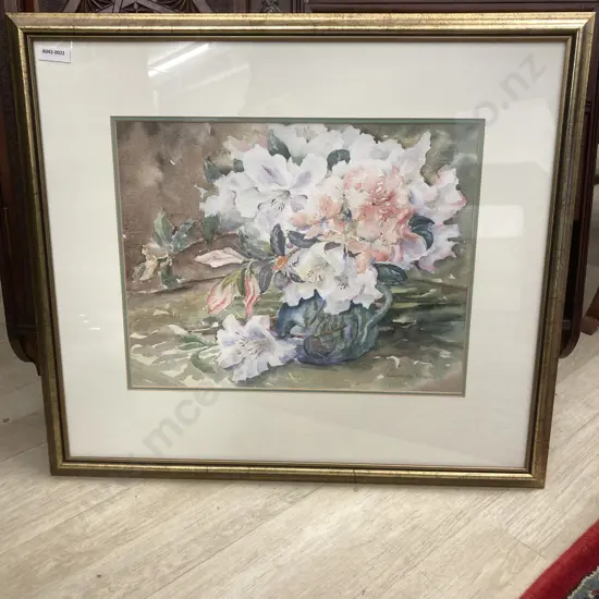 Barbara Howie Watercolour 'Azalea'1994,Signed. 49 x 56cm Glazed Framed