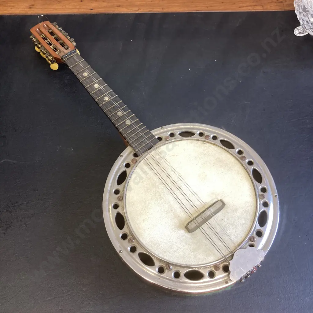 Antique 1920s Canto Banjo-Mandolin - France, 8 String, With Case (As Found Condition) Image 1++