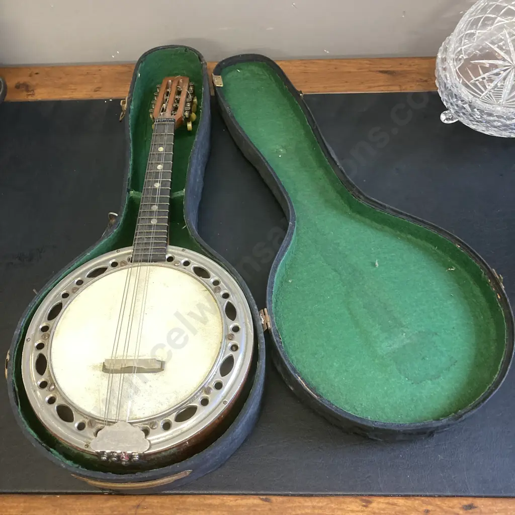 Antique 1920s Canto Banjo-Mandolin - France, 8 String, With Case (As Found Condition) Image 1++