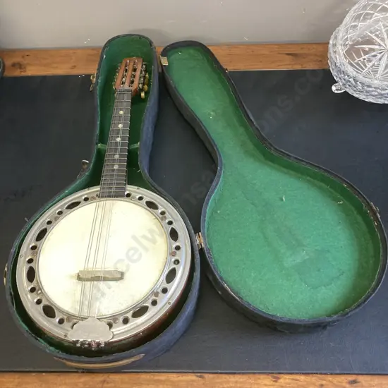Antique 1920s Canto Banjo-Mandolin - France, 8 String, With Case (As Found Condition)
