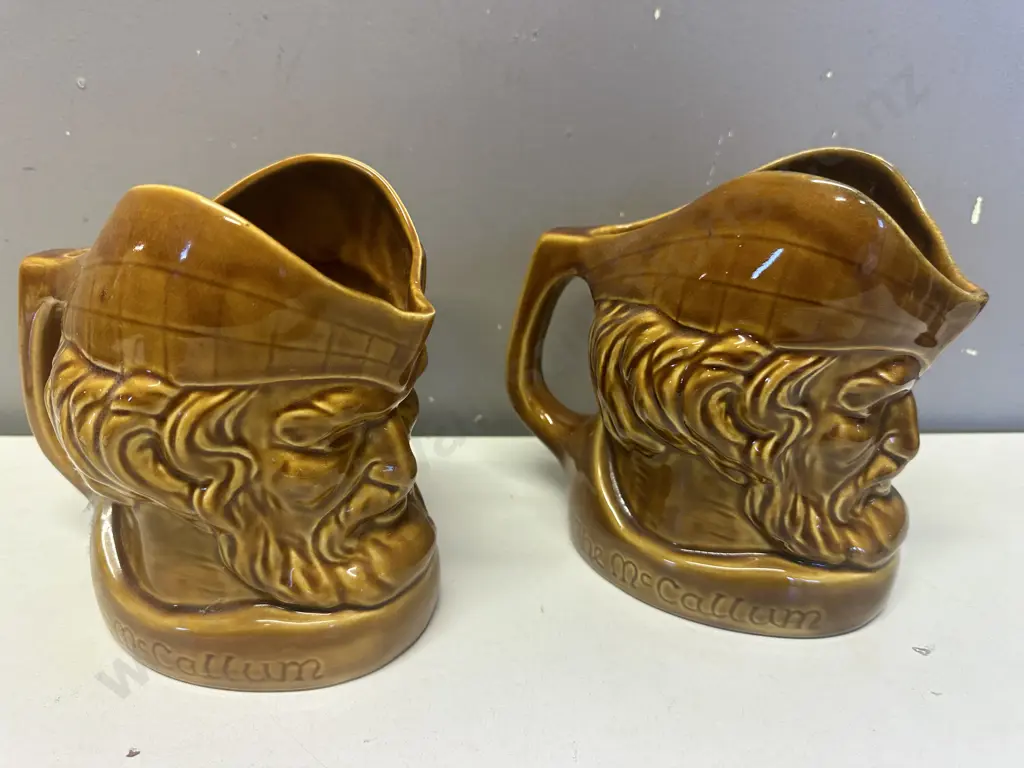 Pair of Crown Lynn Character Jugs 'The McCallum' #219 17 x 19cm Image 1++