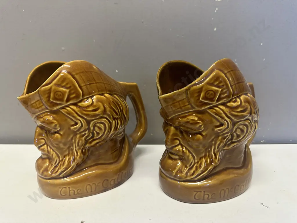 Pair of Crown Lynn Character Jugs 'The McCallum' #219 17 x 19cm Image 1++