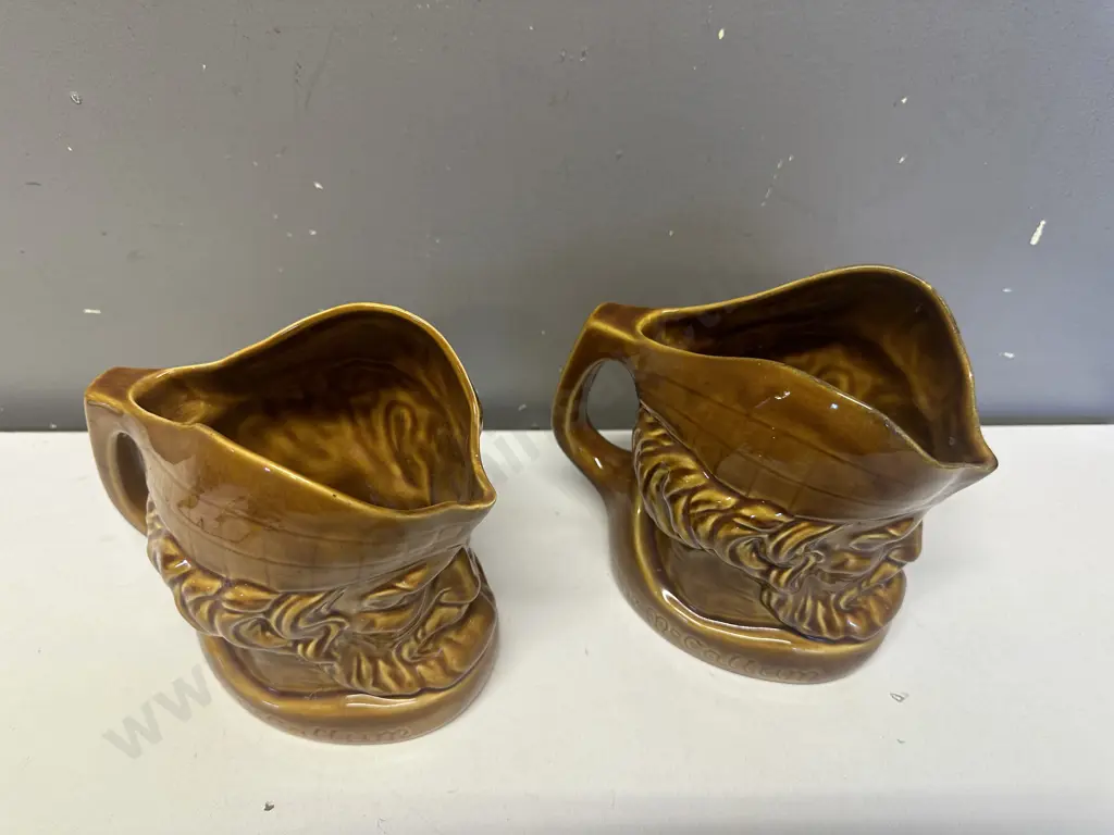 Pair of Crown Lynn Character Jugs 'The McCallum' #219 17 x 19cm Image 1++
