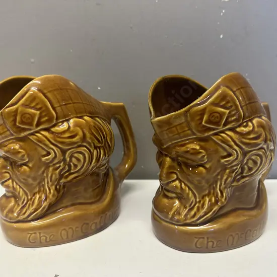Pair of Crown Lynn Character Jugs 'The McCallum' #219 17 x 19cm