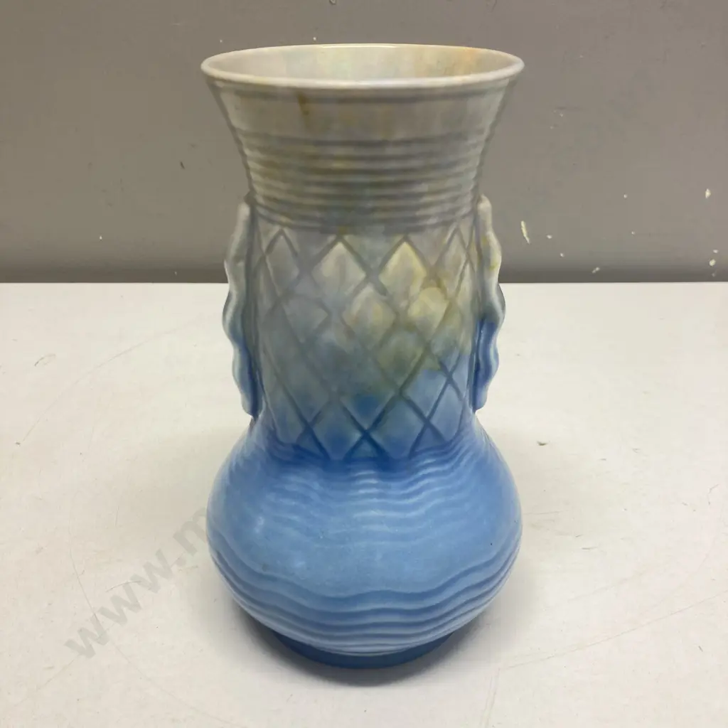 Vintage Beswick Vase 487, Ripple Pattern Handles. H19.5cm Image 1++
