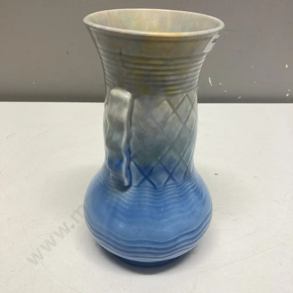 Vintage Beswick Vase 487, Ripple Pattern Handles. H19.5cm Image 1++