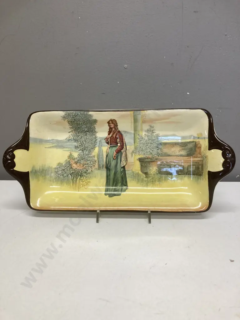 Royal Doulton Shakespearean Juliet Rectangular Dish With Handles D3596, 1912-1928 Image 1++