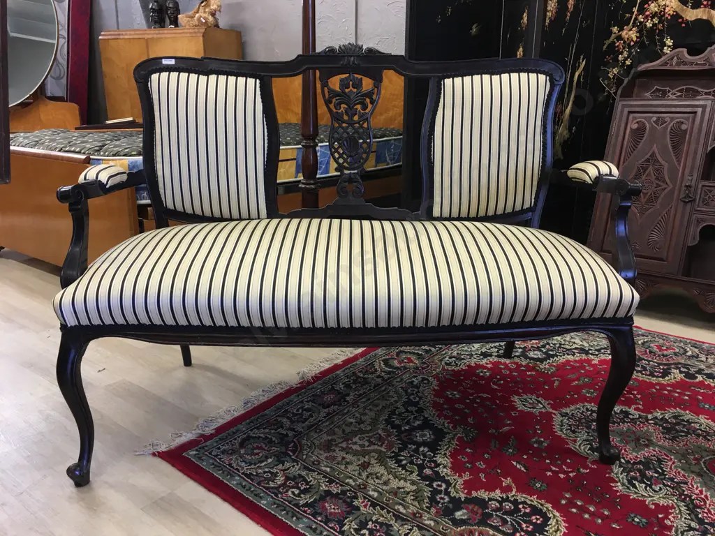 Beautiful Kauri Art Nouveau Chippendale Style Sofa With Cushions. Manufactured In Thames Late 1800s Image 1++