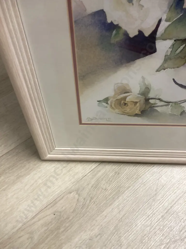 Kay Duncan Watercolour 'Roses' 92 ,Signed. 64 x 51cm Glazed Framed Image 1++