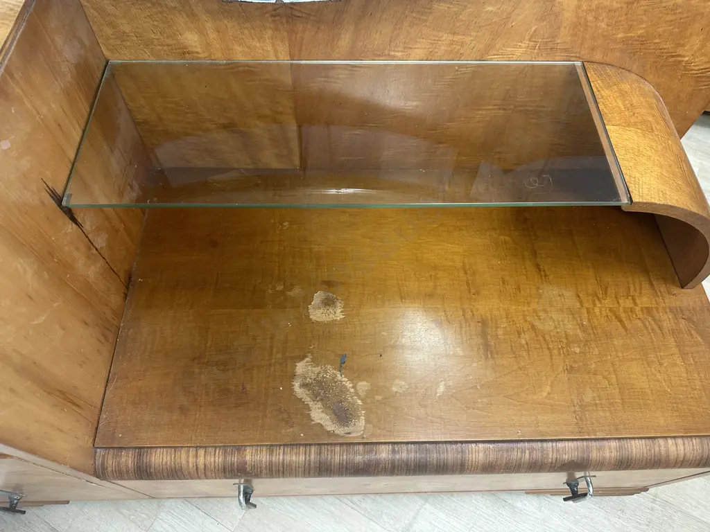 Stunning Art Nouveau Nelson Beech Wood Bedroom Suite c1910 - Bed, Manrobe, Dressing Table & Stool Image 1++