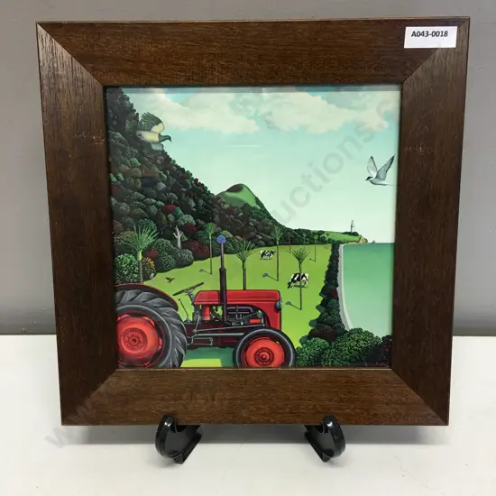 Hamish Allan Biodiversity ll Print In Oak Frame. 26 x 26cm