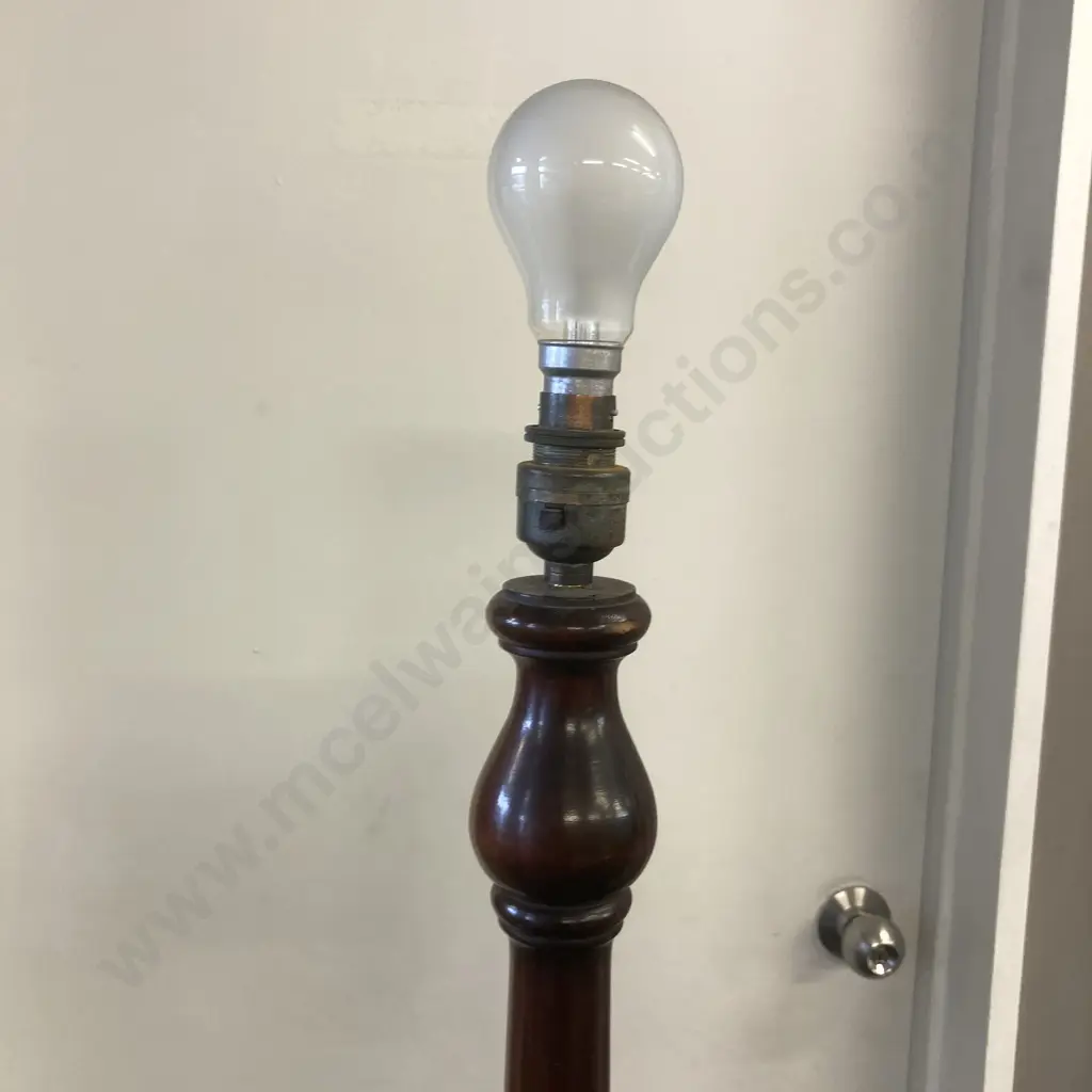 Antique Mahogany Turned Floor Lamp. H170cm Image 1++
