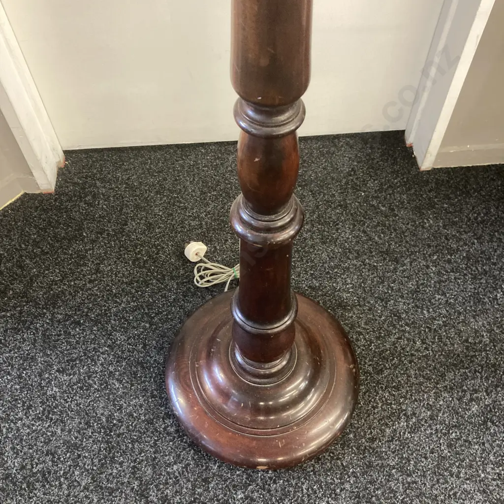 Antique Mahogany Turned Floor Lamp. H170cm Image 1++