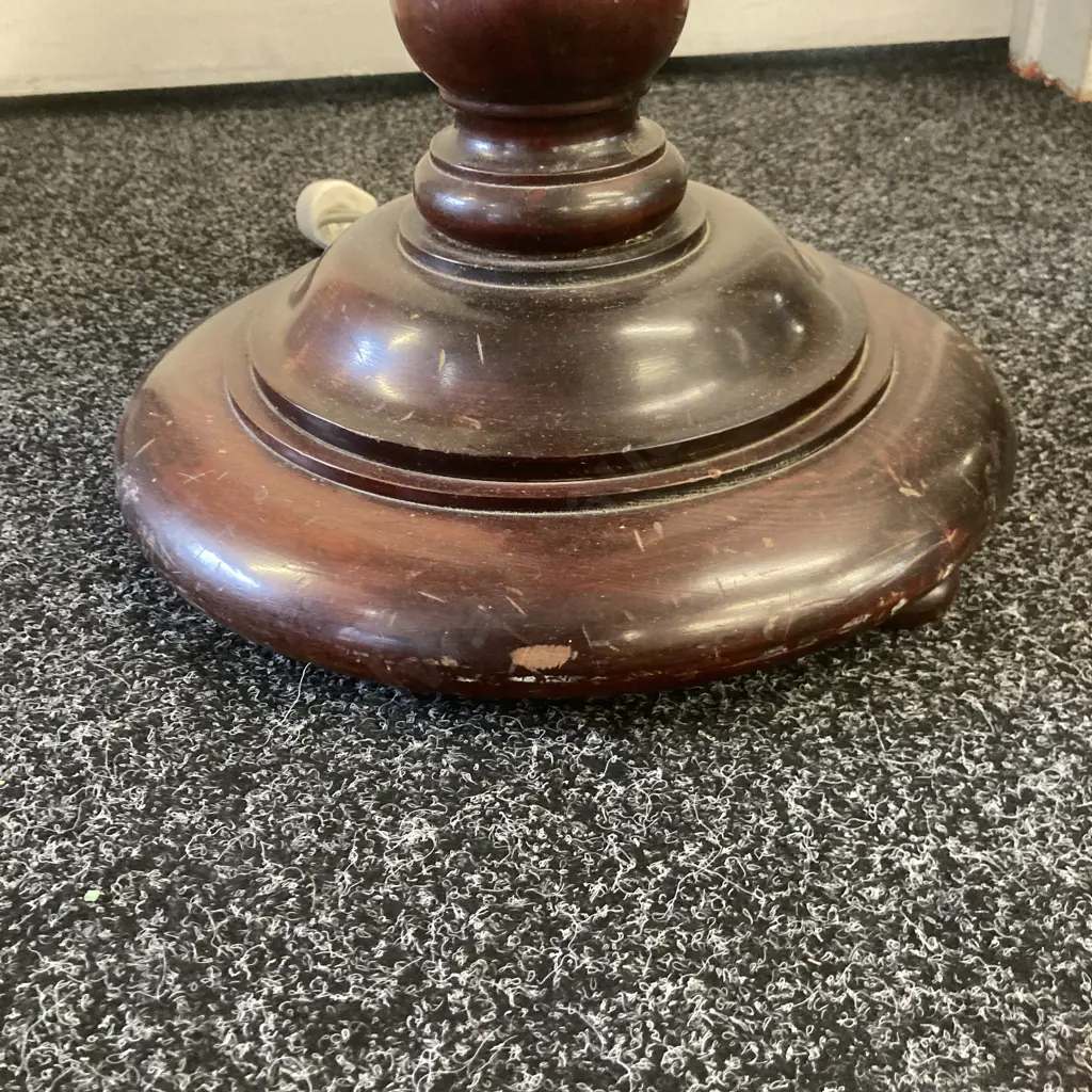 Antique Mahogany Turned Floor Lamp. H170cm Image 1++