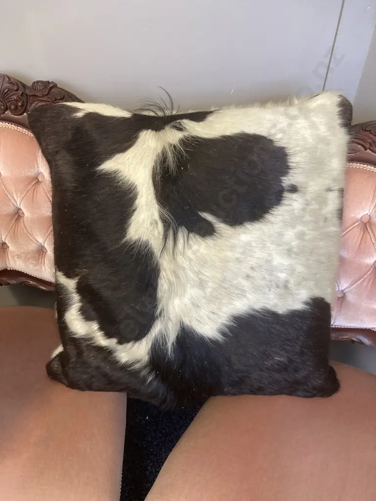 Cow Hide Cushion. 48 x 48cm Image 1++