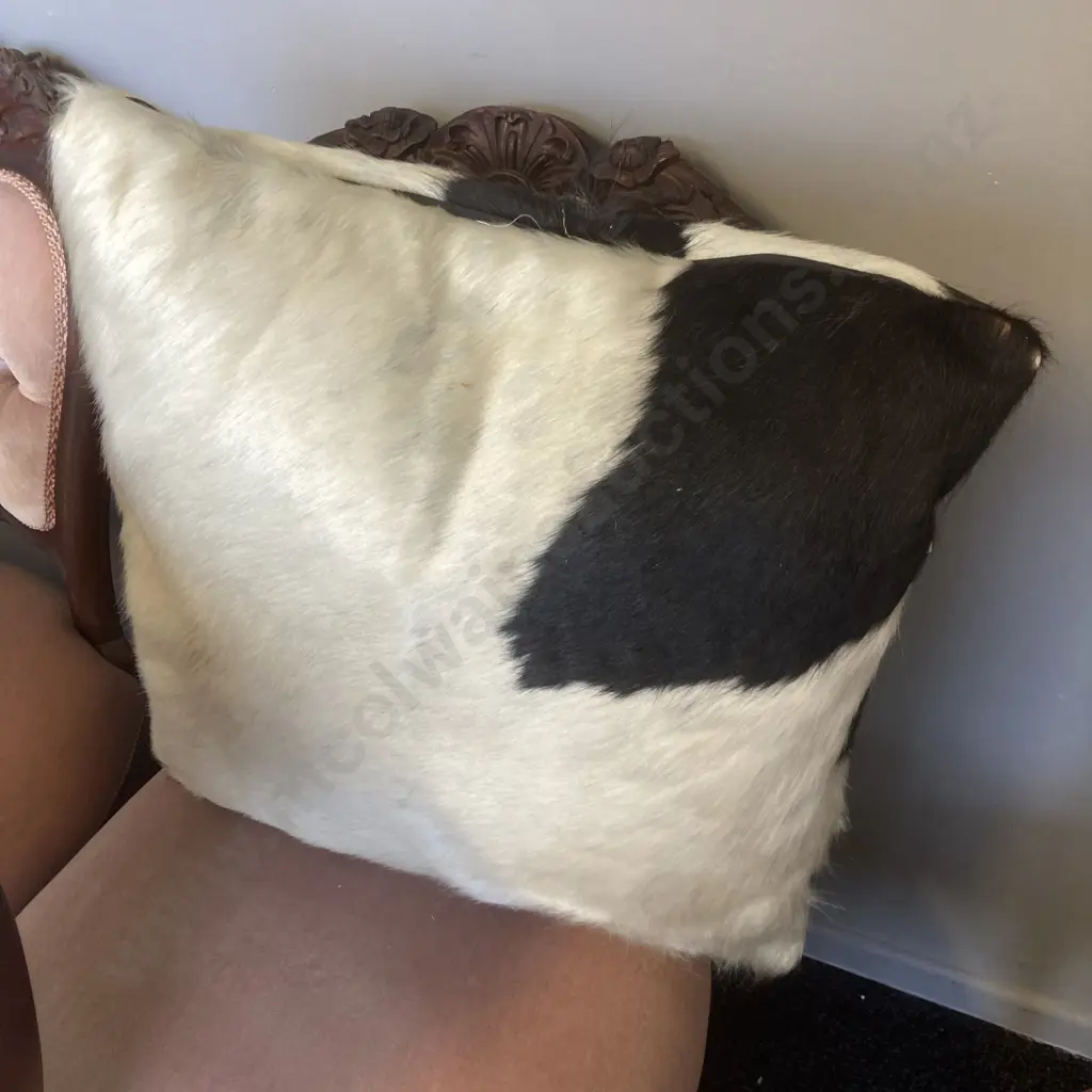 Cow Hide Cushion. 48 x 48cm Image 1++