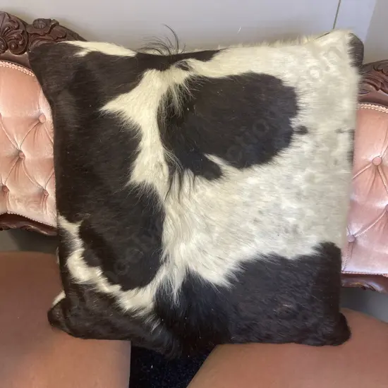 Cow Hide Cushion. 48 x 48cm