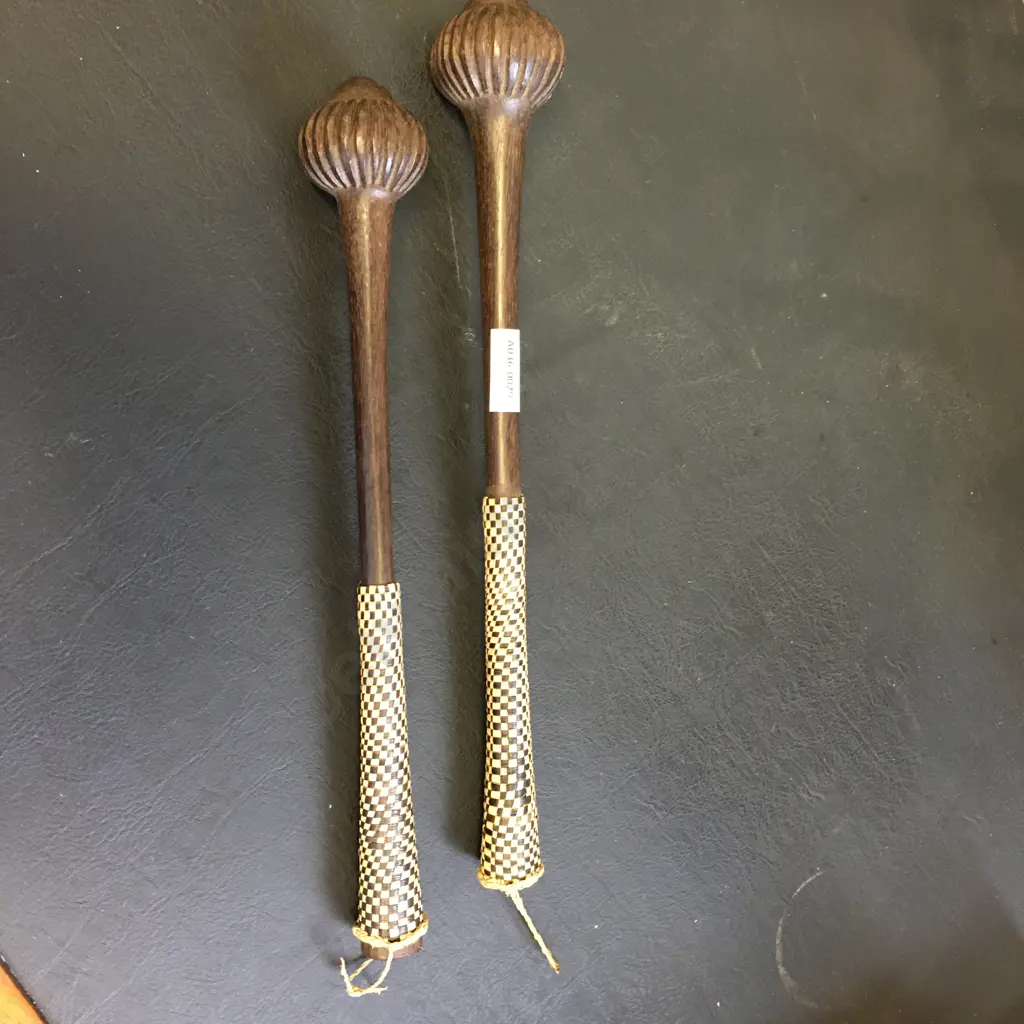 Pair of Fijian Ula Throwing Clubs. L33 & 35cm Image 1++