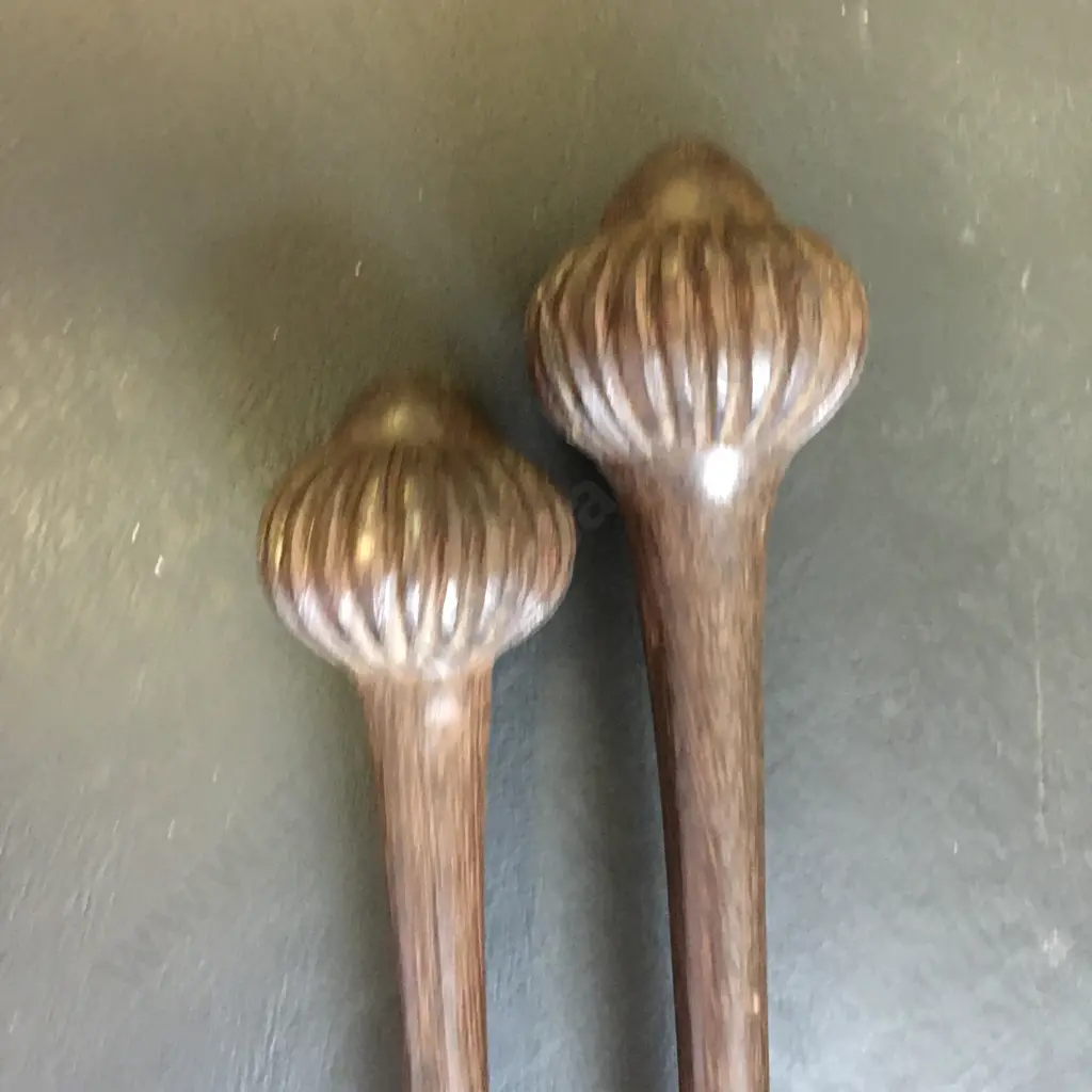 Pair of Fijian Ula Throwing Clubs. L33 & 35cm Image 1++