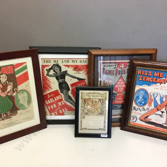 Framed Vintage Music Prints & Scottish Widows Fund Print