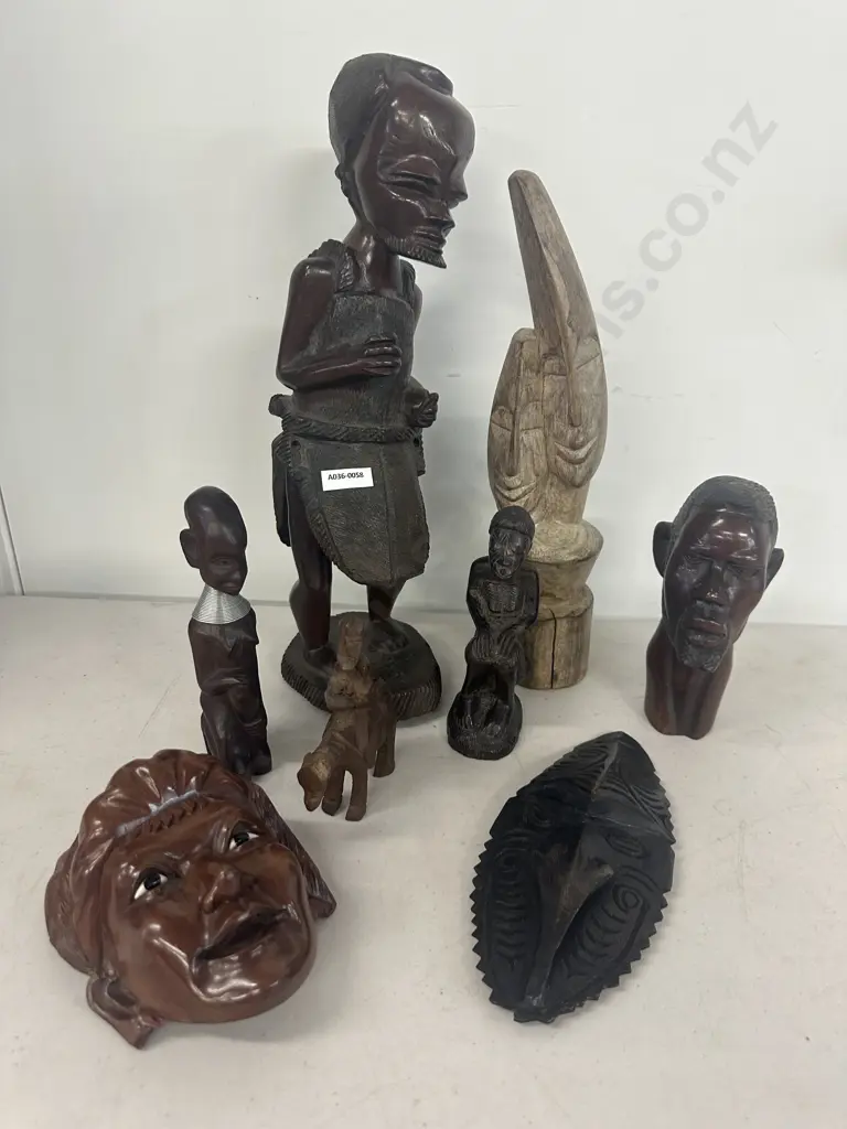 Carved Wood Items, Papua New Guinea Shield Etc Image 1++
