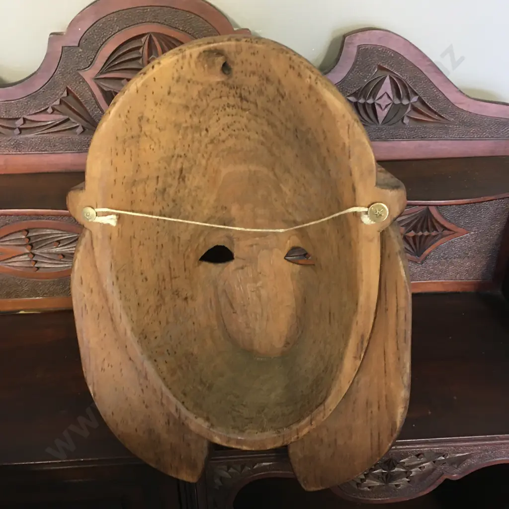 Unique Hand Crafted Traditional Guatemalan / Mayan Wooden Mask from the 60’s. 30 x 21cm Image 1++