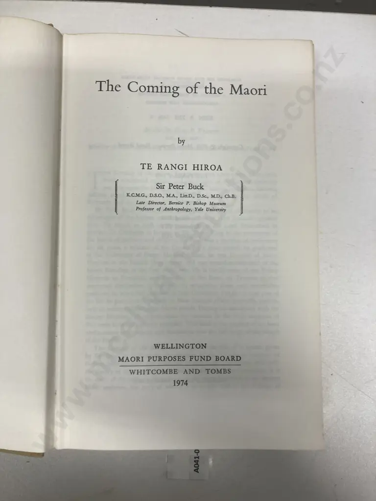 The Coming of the Maori by Te Rangi Hiroa (Sir Peter Buck) Maori Purposes Fund Board, Whitcombe & Tombs, New Zealand 197 Image 1++