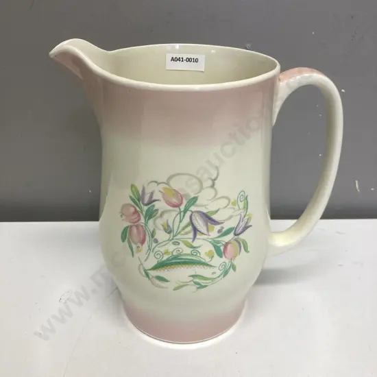 Vintage Susie Cooper Dresden Spray Pink Water Jug. H22cm