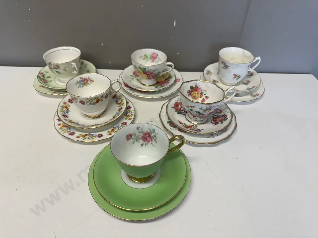 Selection Of Vintage Trios Including Royal Albert, Adderly Etc  Image 1++